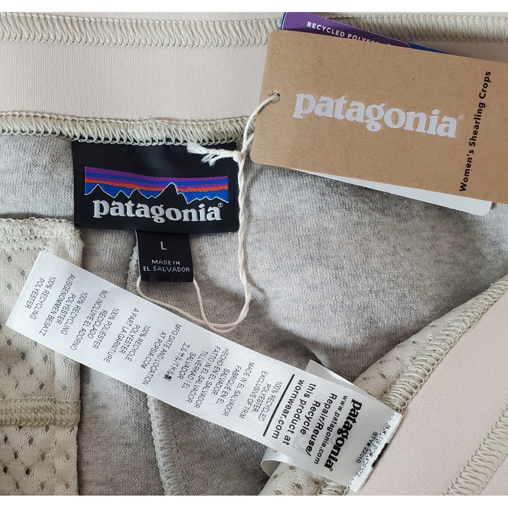 NWT Patagonia Women's Shearling Crops Pants Natural Color Large Elastic Waist - Picture 4 of 12